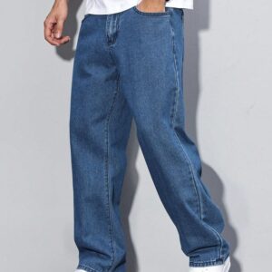 Home mens baggy straight jeans preloved jeans stuff hiigh quality branded jeans baggy